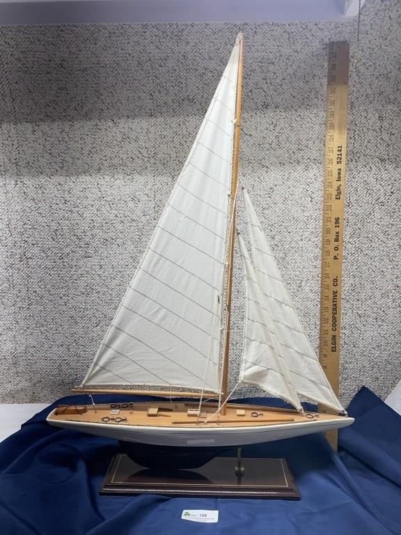 White Bow Sailboat on Stand
