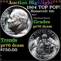 Proof ***Auction Highlight*** 1964 Roosevelt Dime