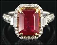 14kt Gold 5.43 ct Brilliant Ruby & Diamond Ring