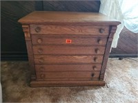 Antique oak spool cabinet
