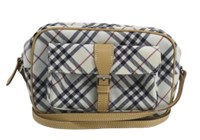 Burberry White Plaid Shoulder Bag