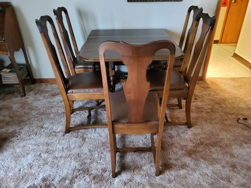 Dining set, gate leg table, dining chairs