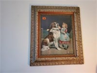 Trust Saint Bernard artwork 
ornate framed print