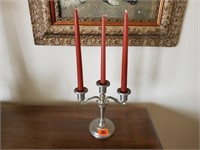 Pewter candleabra