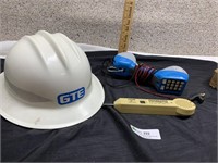 GTE hard hat, phone testing equipment?