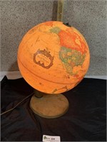 Readers Digest World Antique Spot Globe lighted