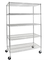 5 Tier NSF Heavy Duty Wire Shelving with Casters
