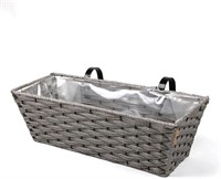 SM4039 19 Rattan Grey Planter Trough Basket