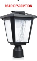 $80  KP4319Q-A Solar Post Lights  Glass  Black