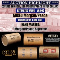 High Value - Mixed Covered End Roll - Marked "Morg