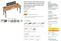 W4152  Need Computer Desk Desk 55 Teak Black