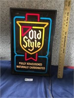 Old Style Plastic Light Up Sign