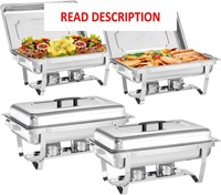 $140  4 Pack 8Qt Stainless Steel Chafing Dish Set
