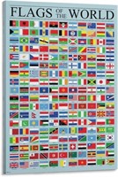 P302 World Flags Country Reference Wall Art Prints