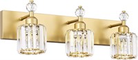 Gold Crystal 3-Light Bathroom Vanity