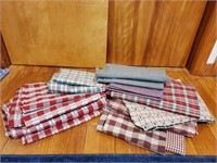 Red, checked fabric yardage, tablecloths