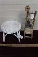 Wicker Table & Twig Chair