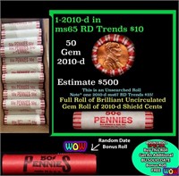 THIS AUCTION ONLY! BU Shotgun Lincoln 1c roll, 201
