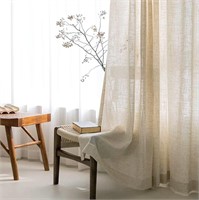 R7307  Bohogeo Linen Curtains 40x95 Beige