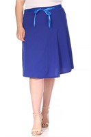 R7319  Moa Collection Satin A Line Skirt Plus Size