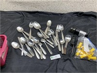 Oneida Spoons , corn holders , knife sharpener