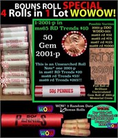 THIS AUCTION ONLY! BU Shotgun Lincoln 1c roll, 200