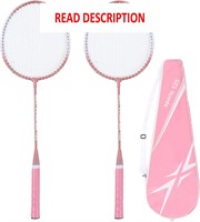 $29  2 Pink Iron Alloy Badminton Rackets w/ Bag
