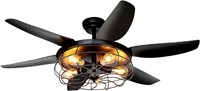 $136  Ohniyou 52 Ceiling Fan with Lights - Black
