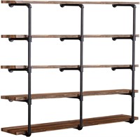 $109  Iron Pipe Shelf  Wall Mount  Black (3Pcs) -