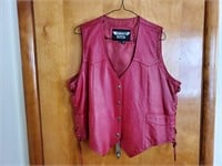 Red leather Biker's Club vest
size 3X