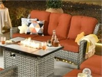 N4892 Outdoor Patio 3 Seat Sofa  Two Ottomans