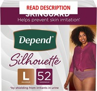 $65  Depend Underwear Women  Large  Berry  52Ct