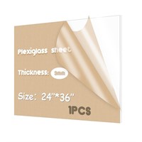 $35  3mm Clear Acrylic Sheet 24x36  1/8 Inch Thick