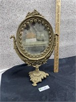 Gold Colored Metal Framed Mirror