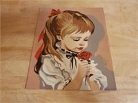 Vintage Flower Girl paint by number artwork