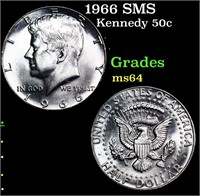 1966 SMS Kennedy Half Dollar 50c Grades Choice Unc
