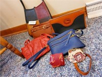 Dooney & Bourke, leather, assorted handbags, coin