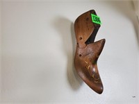 Hand painted wooden shoe form