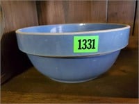 Blue stoneware mixing bowl