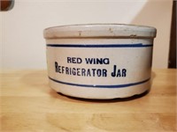 Red Wing stoneware refrigerator jar