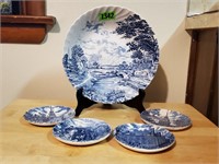 English Ironstone bowl, English colonial plates