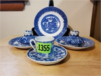 English china lot, shakers, cup & saucer, plates