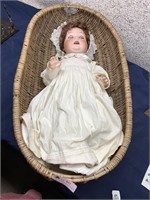 Large Doll in basket