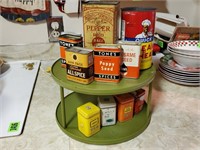 Lazy Susan, spice canisters