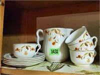 Hall Jewel Tea coffee pot, cups, saucers