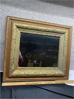 Oak & Gold Tones Framed Mirror