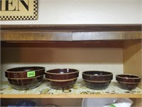 Stacking stoneware mixing bowl set (4)