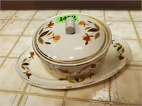 Hall Jewel Tea oval plate, butter dish