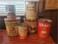Vintage canisters, food cans