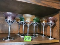 Vintage colored wine glasses (9)